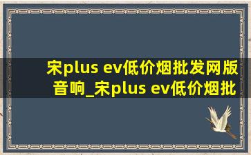 宋plus ev(低价烟批发网)版音响_宋plus ev(低价烟批发网)版音响设置